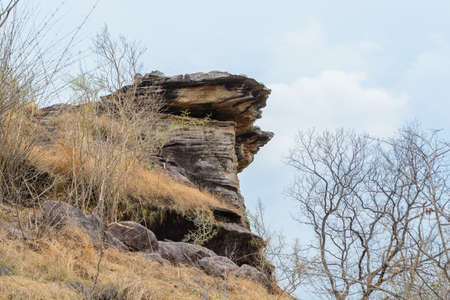 stone landscape, cloud and blue skyの写真素材