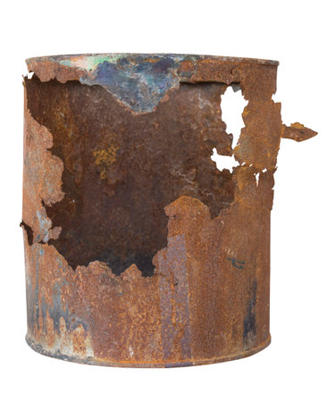 Canned rust isolate on white backgroundの写真素材