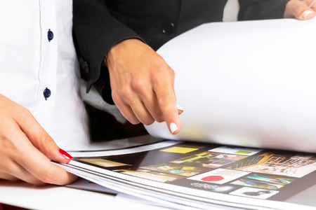 Business concept of a woman explaining business strategy.
