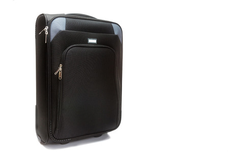 Business black suitcase, isolated on white background の写真素材