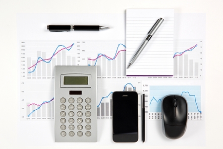 Close up of modern business elements の写真素材