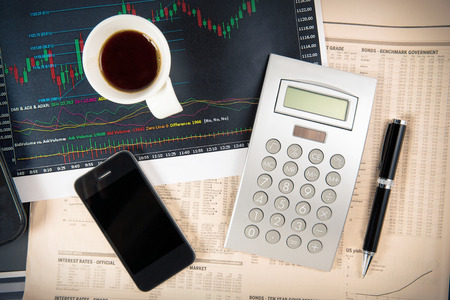 Close up of modern business details の写真素材