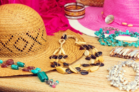 Summer hat and accessories.の写真素材