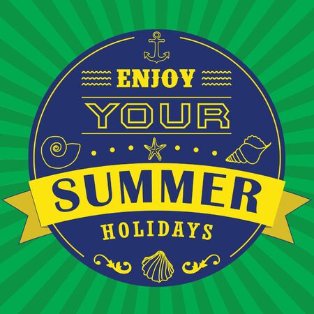 Summer holiday and travel label. Vector illustration.のイラスト素材