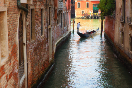 Gondola in Venice canal.の写真素材