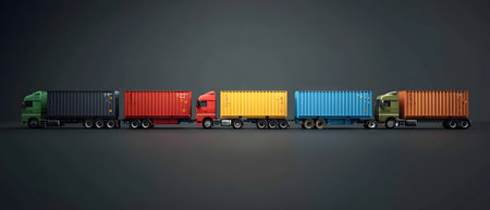 Transportation using trucks container truckの素材