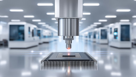 Semiconductor chip manufacturing process with precision laser technology in cleanroom environment for advanced electronicsの素材