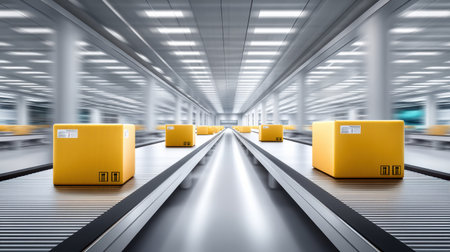 Logistics storage solutions conveyor package warehouse automation delivery shipping distribution supply chainの素材