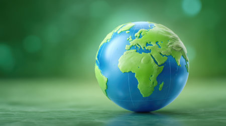 Green globe e commerce concept with eco friendly planet and clean surface inspiring careの素材