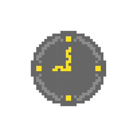 clock pixel iconのイラスト素材