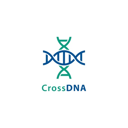 Cross DNA, healthy DNA. Vector logo templateのイラスト素材