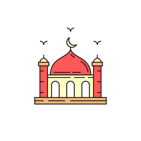 Muslim mosque flat icon. Vector illustrationのイラスト素材