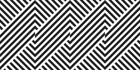 Seamless geometric pattern with striped black white background. Vector illusive background....