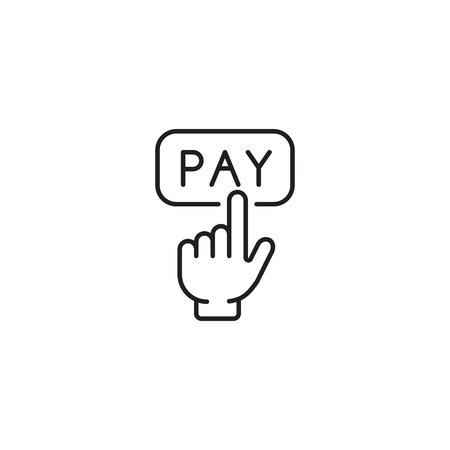 Pay button with hand cursor line iconのイラスト素材