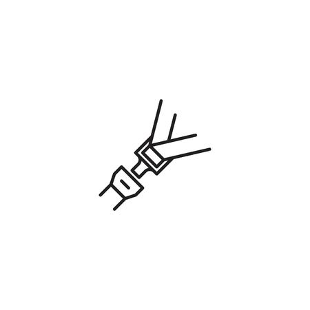 Safety belt car line icon vectorのイラスト素材