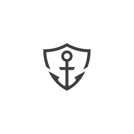 Anchor shield. Vector logo icon templateのイラスト素材