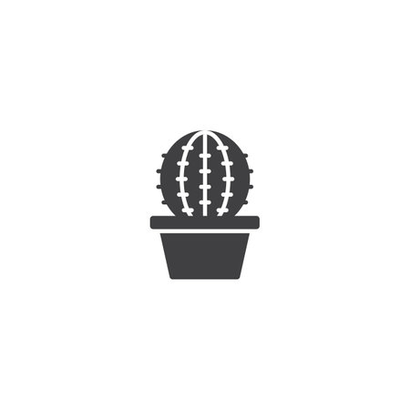 Cactus and pot icon vector illustrationのイラスト素材