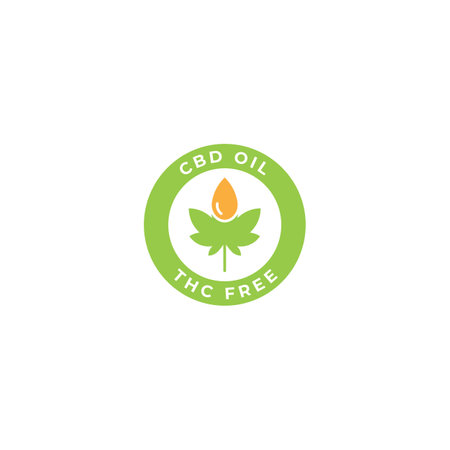 CBD oil THC free label. Vector logo icon templateのイラスト素材