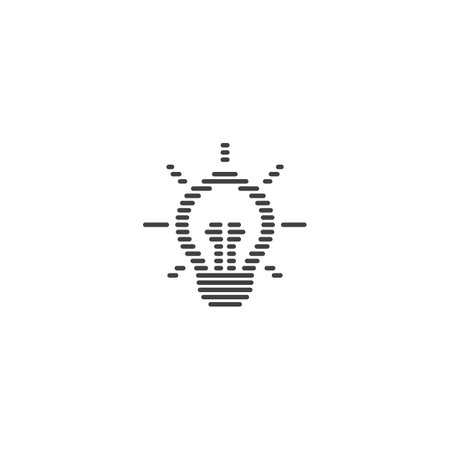 Dash line light bulb . Vector logo icon templateのイラスト素材