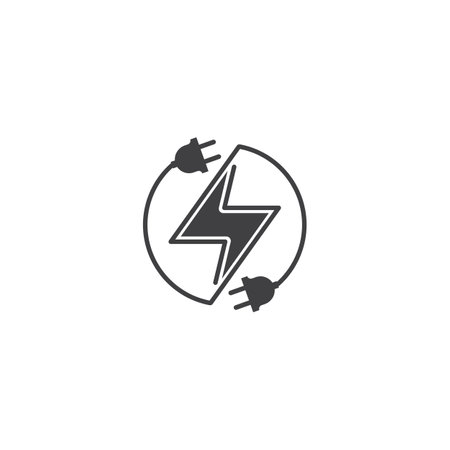 Electric plug. Vector logo icon templateのイラスト素材