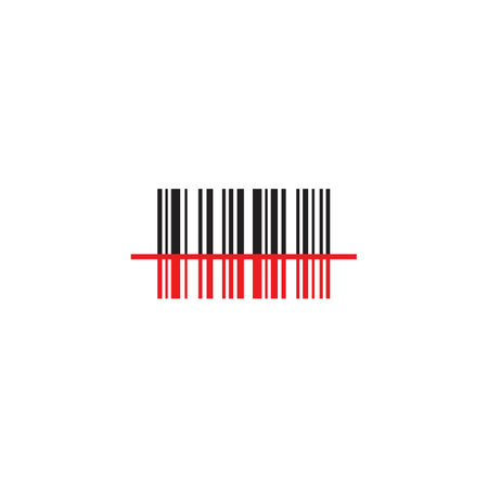Sample bar code,product label with scan. Vector icon templateのイラスト素材