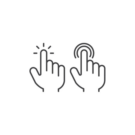 Finger touch, cursor hand touch. Vector icon templateのイラスト素材