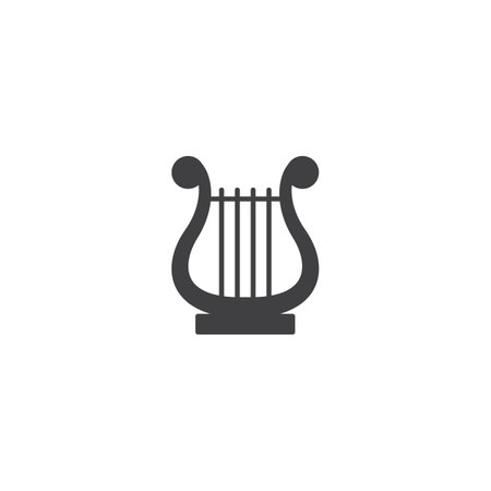 Harp music instrument icon vectorのイラスト素材