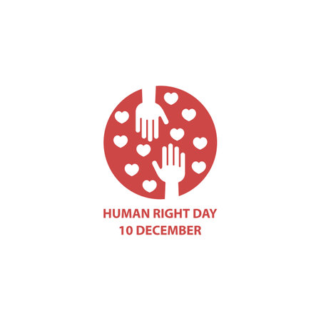 Human right day, 10 december. Vector logo icon templateのイラスト素材
