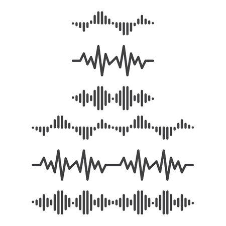 Set of sound wave, frequency. Vector logo icon templateのイラスト素材