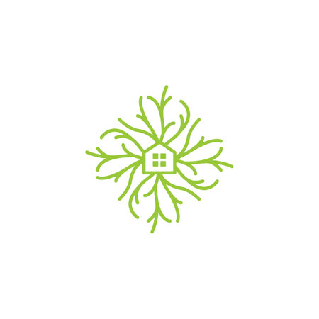 Tree house, root home. Vector logo icon templateのイラスト素材