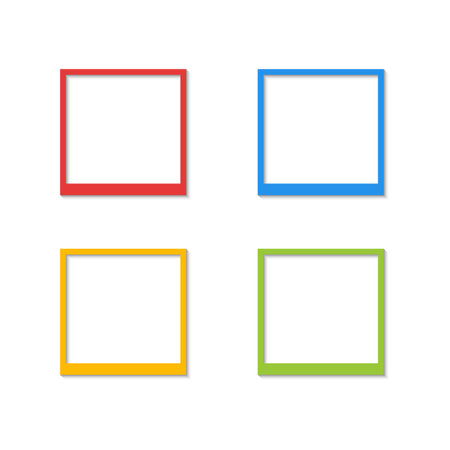 Set of color photo frame vector icon templateのイラスト素材