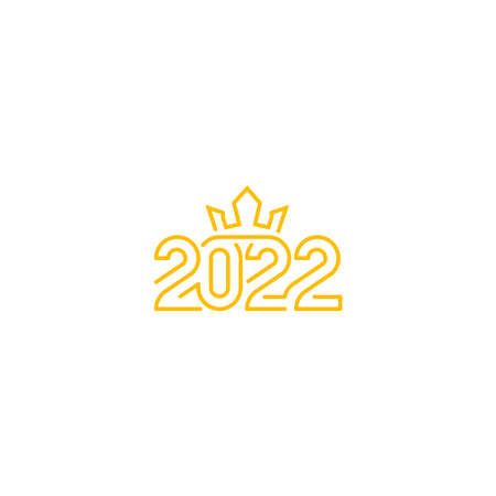 Happy new year 2022 with king crown. Vector icon templateのイラスト素材