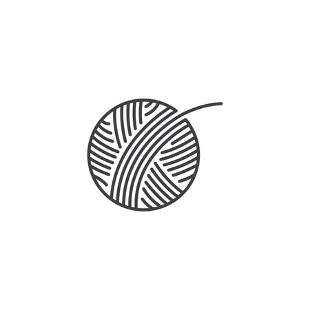 Knitting ball. Vector icon templateのイラスト素材