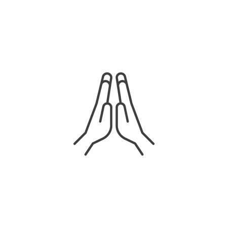 Folded hand, praying.Vector icon templateのイラスト素材