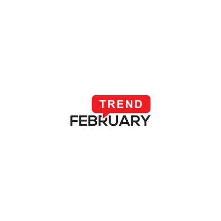 February trend label. Vector icon illustrationのイラスト素材