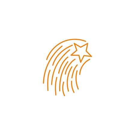 Star rising. Vector hand drawn line icon templateのイラスト素材