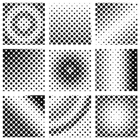 Abstract Black square Halftone / Vector Set of Isolatedのイラスト素材