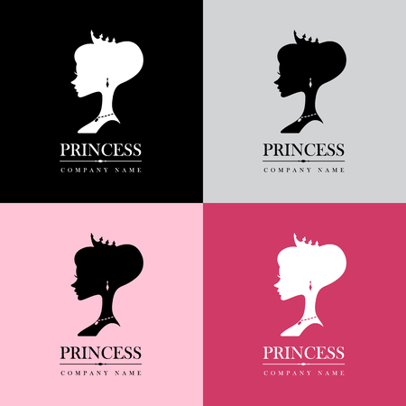 Princess wearing a crown / Logo Set illustrationのイラスト素材