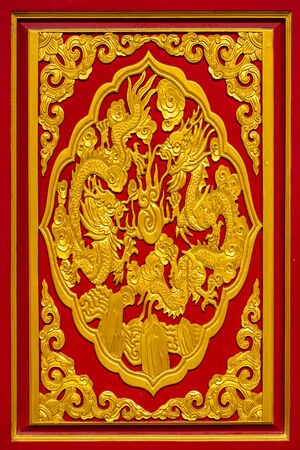 Dragon, the ornament of chinese joss houseの写真素材