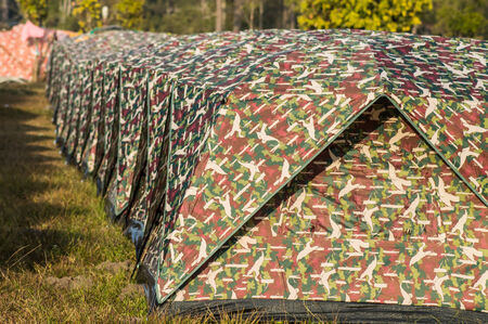 The row of tents on the camp groundの写真素材