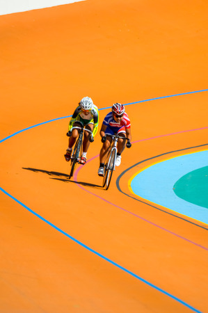 SUPHANBURI THAILAND-JANUARY 14:Thailand Cycling Championship 2014 at Suphanburi stadium on January 14,2014 Suphanburi District, Thailandのeditorial素材