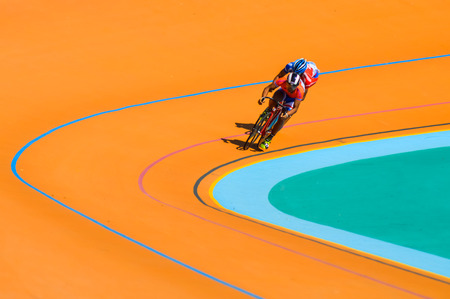 SUPHANBURI THAILAND-JANUARY 14:Thailand Cycling Championship 2014 at Suphanburi stadium on January 14,2014 Suphanburi District, Thailandのeditorial素材