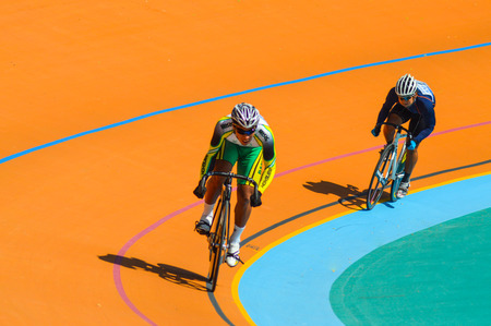 SUPHANBURI THAILAND-JANUARY 14:Thailand Cycling Championship 2014 at Suphanburi stadium on January 14,2014 Suphanburi District, Thailandのeditorial素材