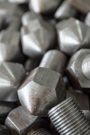 many cast iron lock nut , close upの写真素材