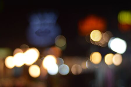 abstract bokeh night city light blur backgroundの写真素材