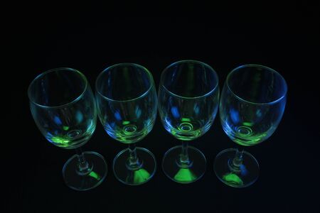 abstract  lighting glass with black backgroundの写真素材