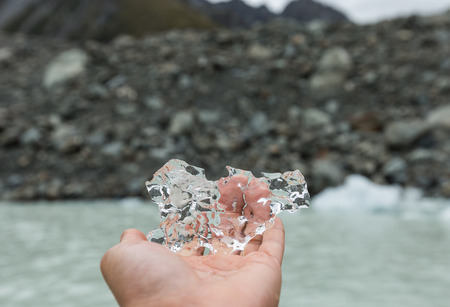floating icebergs in Tasman Glacier Lake. AorakiMount Cook National Park New Zealandの写真素材