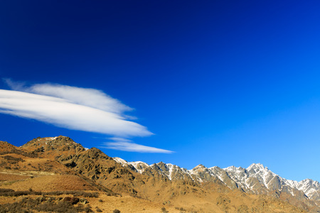 clouds above the Remarkables Mountain and blue sky