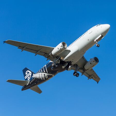 Queenstown, New Zealand - September 1: Air New Zealand plane takes off in Queenstown International...