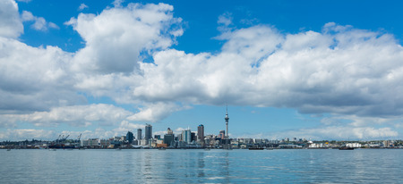 panoramic image of Auckland cityscape, North Island, New Zealandの写真素材